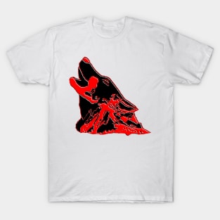 wolf howling at the moon night T-Shirt